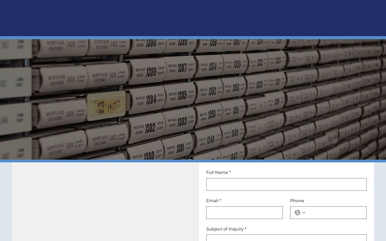 Lorain County Recorder office location in Elyria for deed records