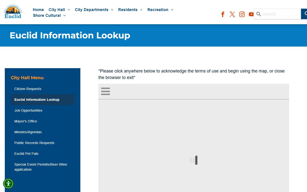 Euclid Information Lookup portal for deed records