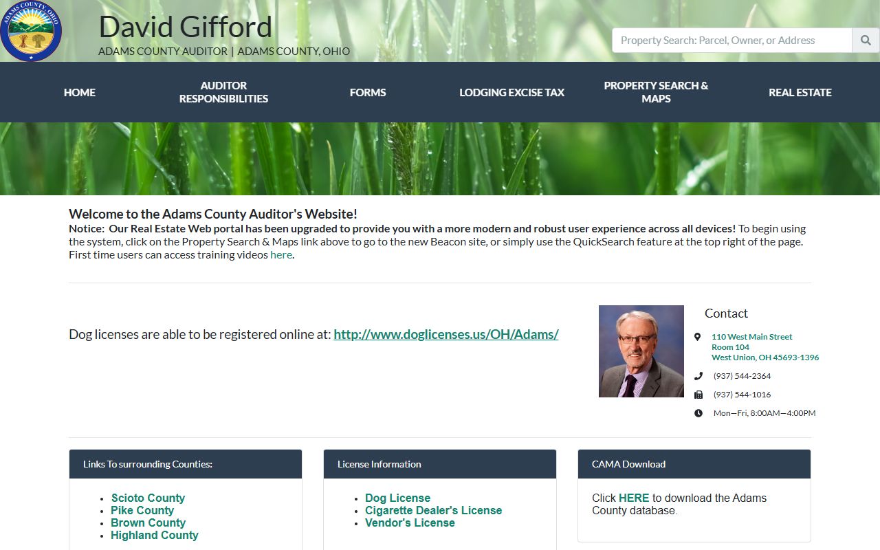 Adams County Auditor property search for deed records