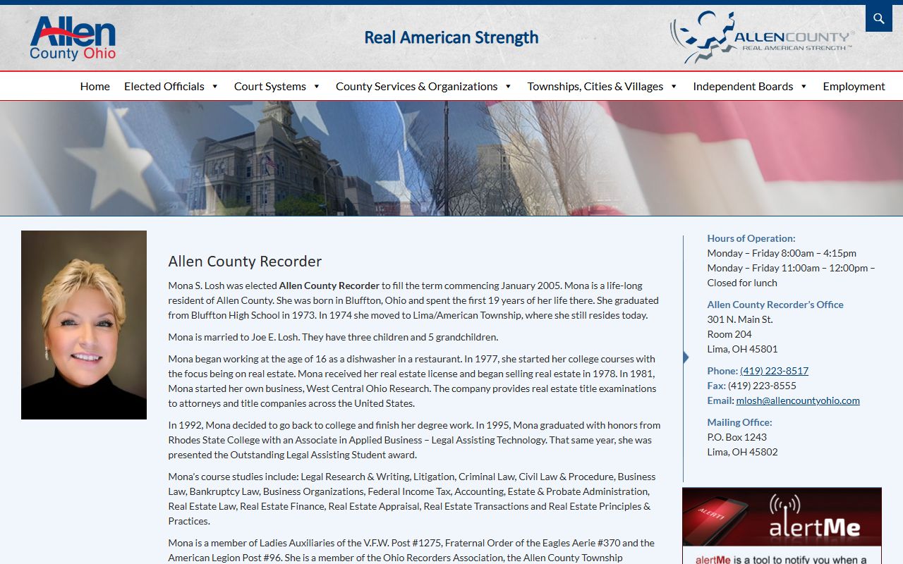 Allen County Recorder official website for deed records