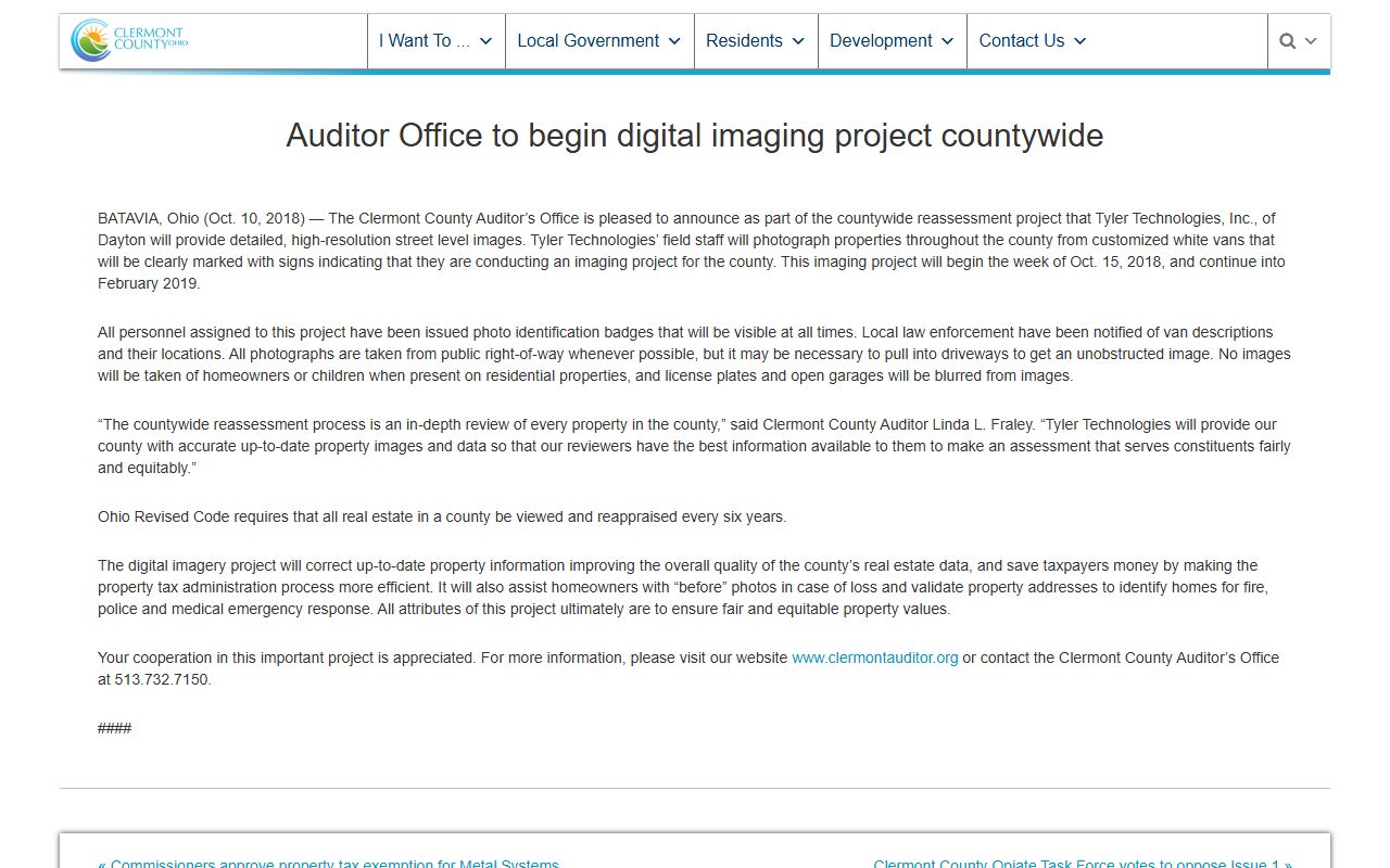 Clermont County Auditor property search for deed records