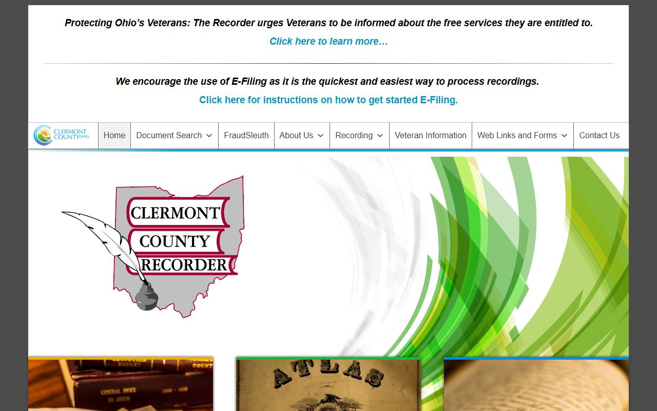 Clermont County Recorder office for deed records