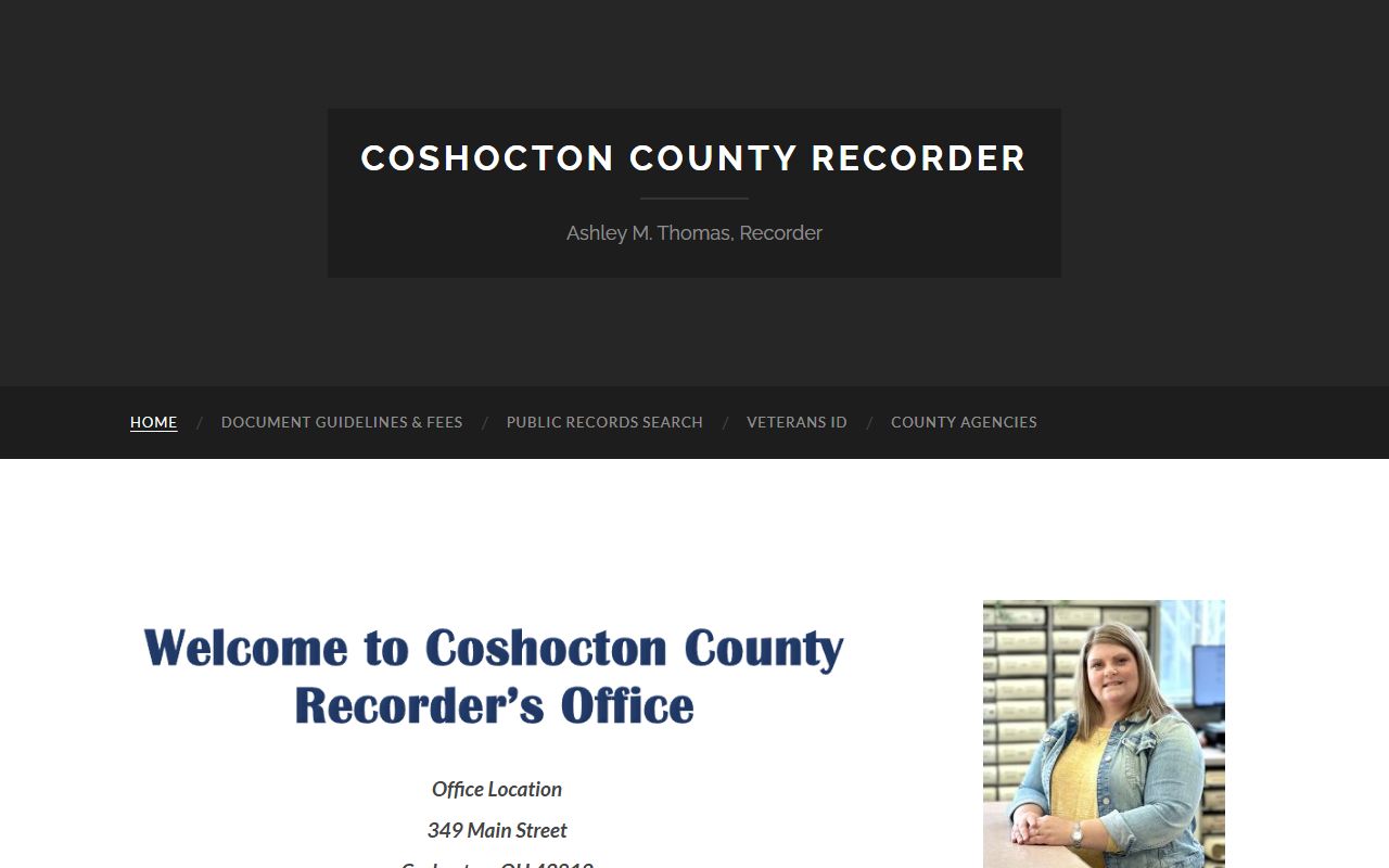Coshocton County Recorder office for deed records