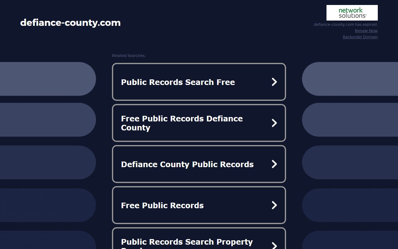 Defiance County Auditor property search for deed records