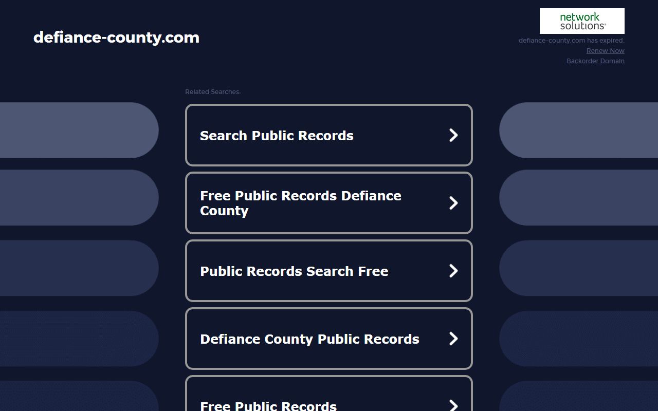 Defiance County Recorder office for deed records