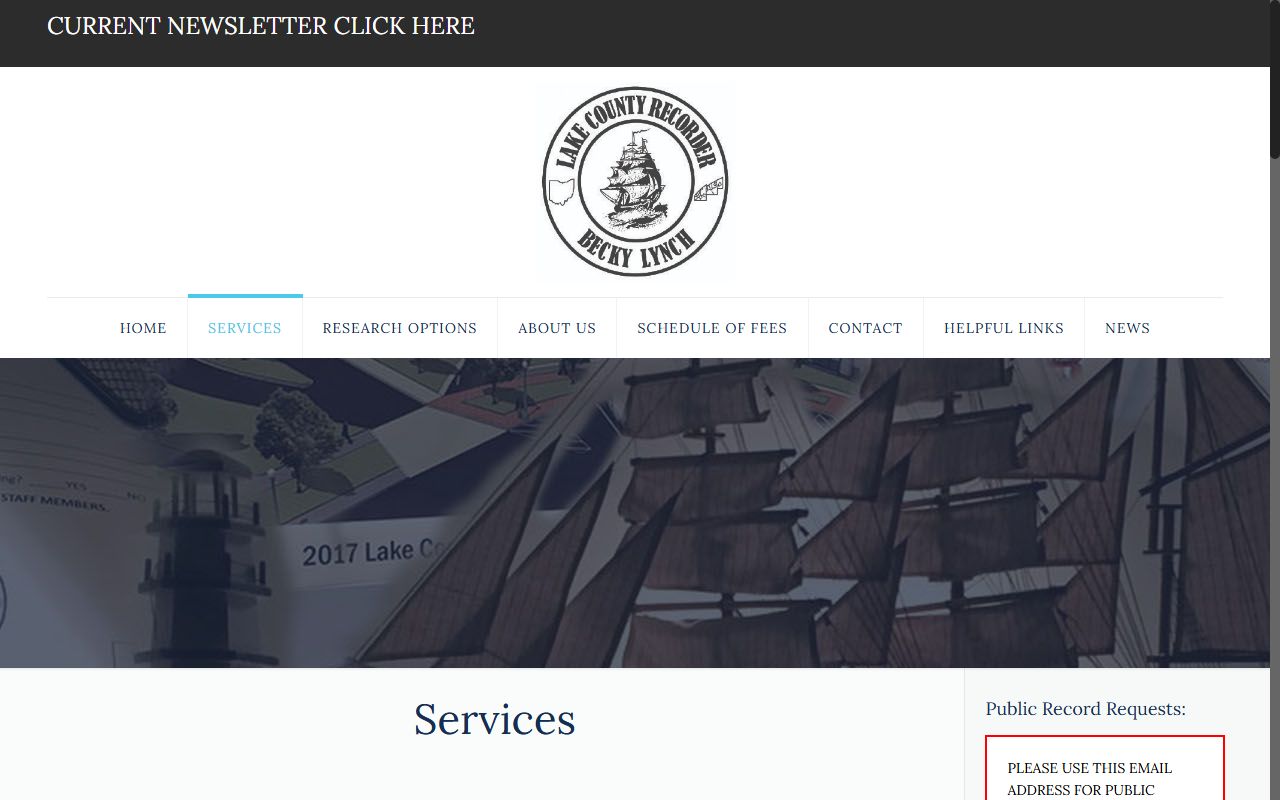 Lake County Recorder services page for deed records