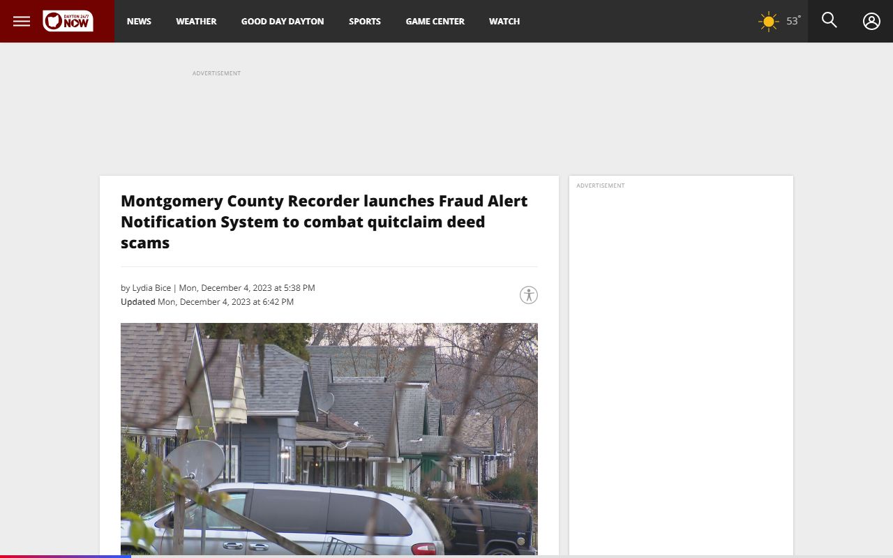Montgomery County deed records fraud alert notification system