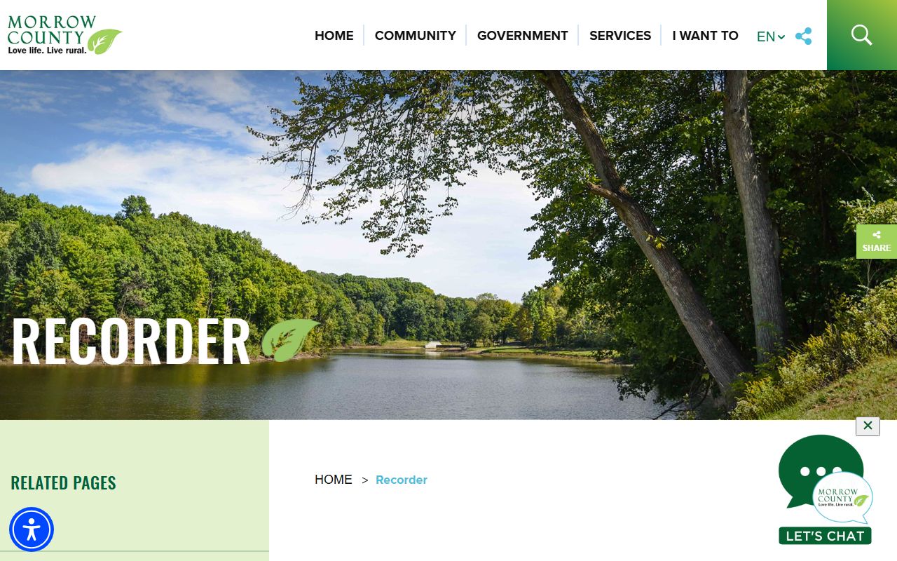 Morrow County Recorder office for deed records