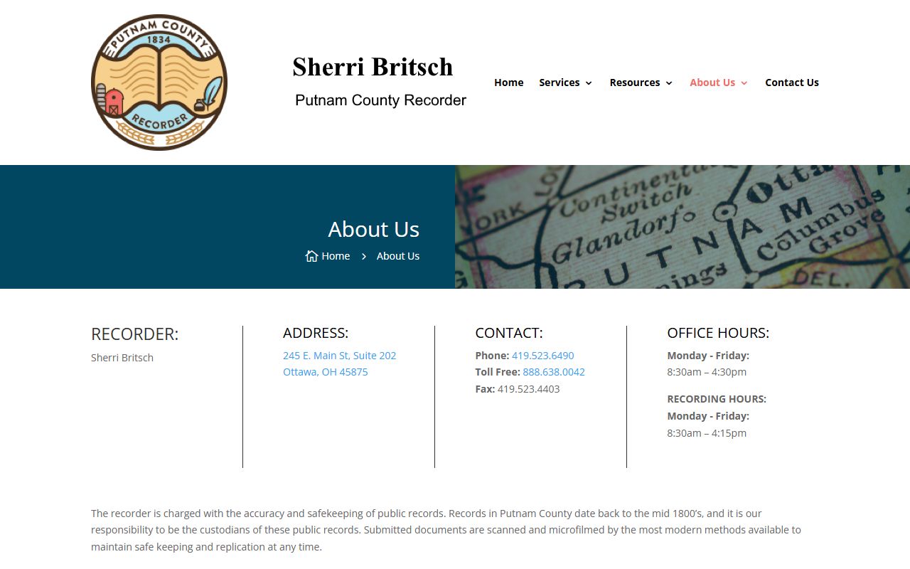 About the Putnam County Recorder and deed records preservation