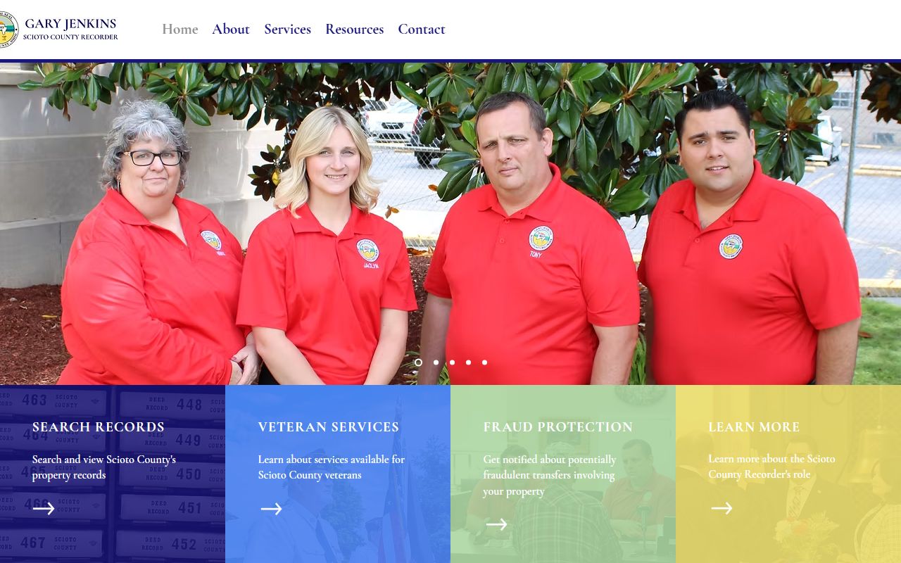 Scioto County Recorder website for deed records in Portsmouth