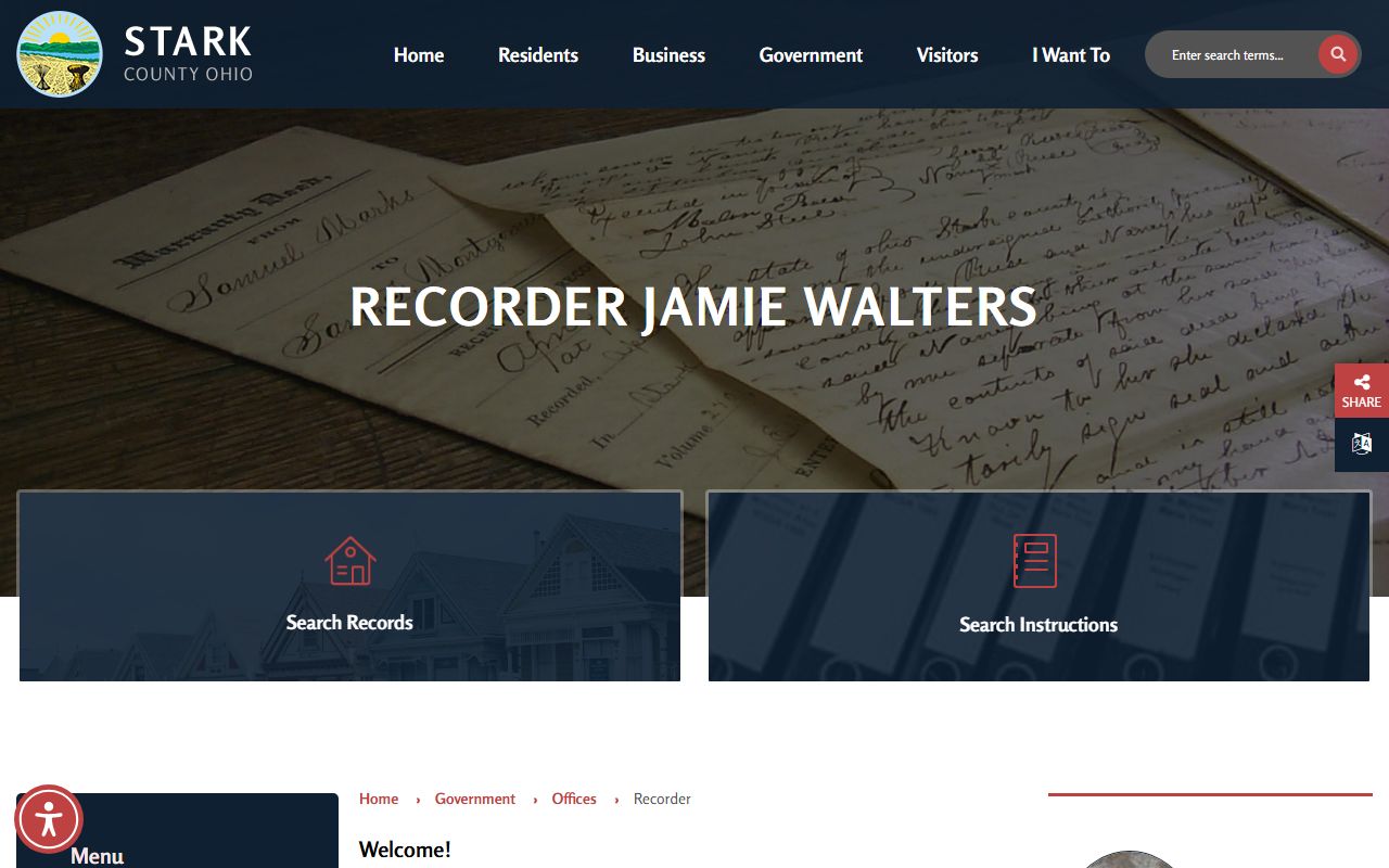 Stark County Recorder office website for deed records