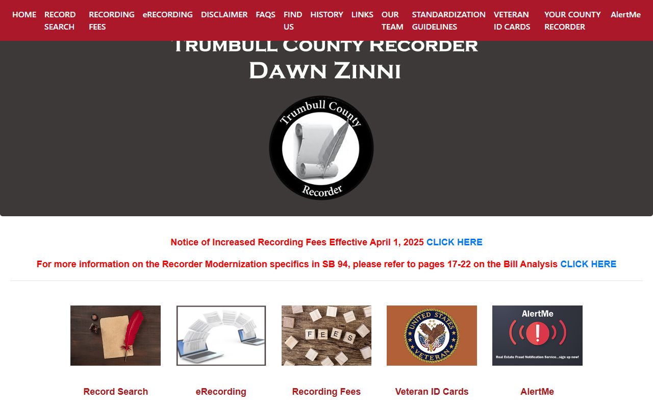 Trumbull County Recorder office for deed records