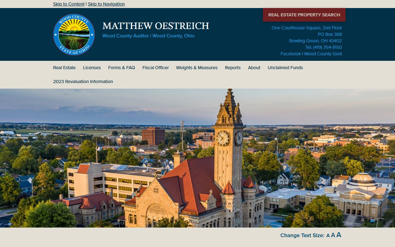 Wood County Auditor property search for deed research